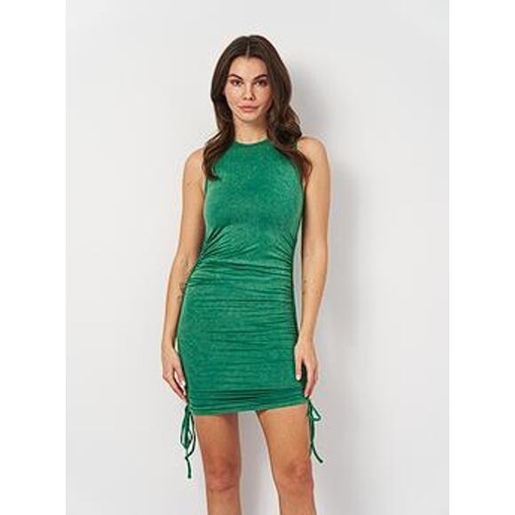 ZARA Women's Seamless Dress With Gathered Details Size XS-S In Green - Picture 1 of 13
